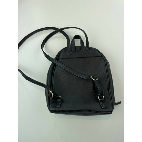 Big Buddha Bags Big Buddha Backpack Purse Black Vegan Leather 9x1x5